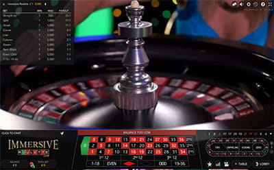 Immersive roulette live casino